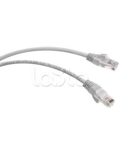 Патч-корд UTP, категория 5e, 5 м, LSZH, неэкранированный, серый Cabeus PC-UTP-RJ45-Cat.5e-5m-LSZH в Уссурийске Патчкорды (медные) Pintop.ru