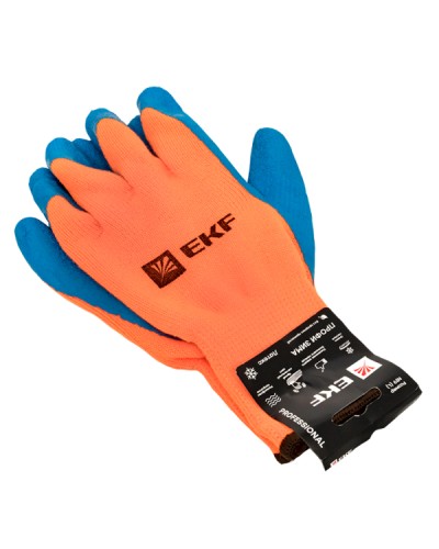 Перчатки рабочие ПРОФИ ЗИМА с рельефным латексным покрытием утепленные (10 класс, 9 разм) EKF (pe10lt-9-pro) в Уссурийске Аксессуары для кабель-канала Pintop.ru