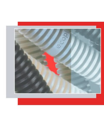 Труба гофрированная ПВХ легкая, с зондом диам. 40 мм (1шт=20м) Экопласт 10140-20 в Уссурийске Труба гофрированная Pintop.ru