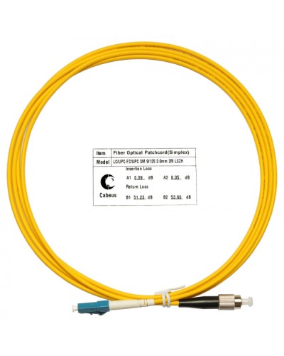 Шнур оптический simplex LC-FC 9/125 sm 2м LSZH Cabeus FOP(s)-9-LC-FC-2m в Уссурийске Патч-корды оптические Pintop.ru