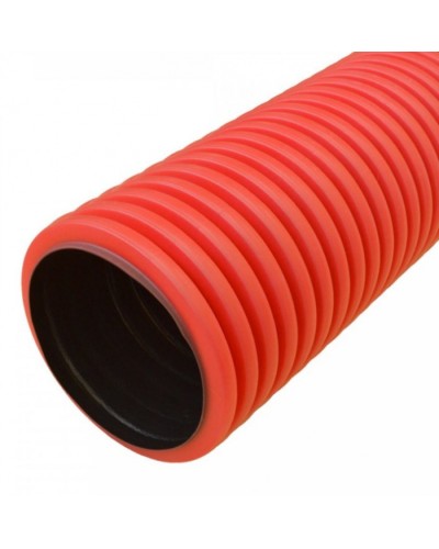Труба гофрированная двустенная ПНД жесткая тип 750 (SN14) красная д125 6м (36м/уп) Промрукав (PR15.0077) в Уссурийске Труба гофрированная Pintop.ru