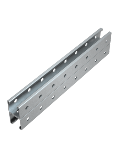 Страт-профиль двойной 41х41 L2900 мм s:2,5 (тройная перфорация) КМ-Профиль (2STPU41-41-2900 3P) в Уссурийске Аксессуары для лотков Pintop.ru