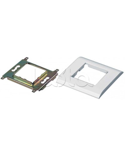 Панель лицевая 80х80 мм для модулей Mosaic 45x45 мм, металлический каркас Hyperline FP-M45-1-WH в Уссурийске Аксессуары для кабель-канала Pintop.ru