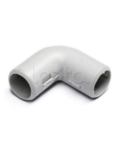 Угол 90° (из двух частей) для труб D16 мм (цвет чёрный) Экопласт 41216-BL в Уссурийске Повороты, муфты, тройники Pintop.ru