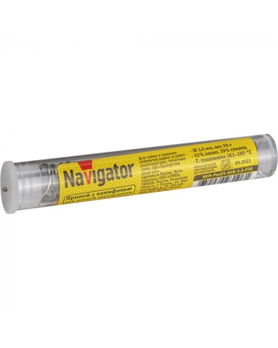 Припой Navigator 93 106 NEM-Pos01-61K-1.5-F20 (ПОС-61, колба, 1.5 мм, 20 гр) в Уссурийске Аксессуары для кабель-канала Pintop.ru