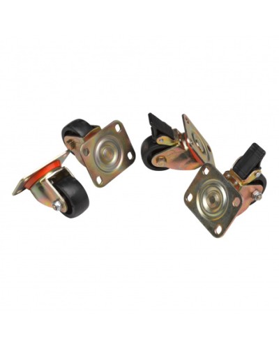 Комплект роликов, 2 шт с тормозом, 2 обычных, нагрузка 150 кг на ролик Datarex DR-460000 в Уссурийске Ролики для шкафов и стоек Pintop.ru