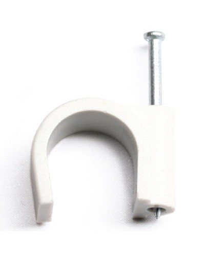 Скоба пластиковая с гвоздем, д.7 - 8мм DKC 51700 в Уссурийске Крепеж Pintop.ru