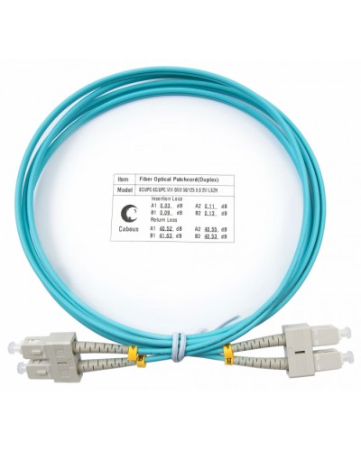 Шнур оптический duplex SC-SC 50/125 mm OM3 1,5м LSZH Cabeus FOP-50-SC-SC-1,5m в Уссурийске Патч-корды и пигтейлы Pintop.ru