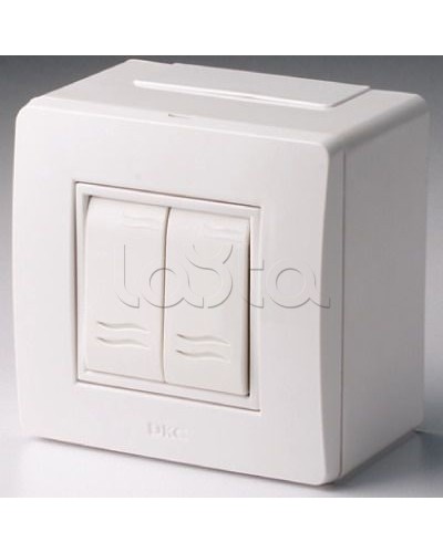 Коробка в сборе с 2-клавишным выключателем, коричневая DKC 10001B в Уссурийске Распределительные коробки Pintop.ru