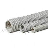 Труба гофр. тяжелая самозатух. ТГТ СЗПВХ 16 мм с зондом (100 м) ПожТехКабель