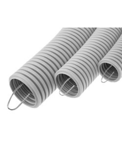 Труба гофрированная ПВХ легкая, с зондом диам. 20 мм (100м), огнестойкость Е15-Е90 Экопласт 10120-Е90 в Уссурийске Труба гофрированная Pintop.ru