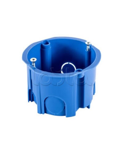 Коробка установочная для твер. стен D68x45 мм межцентр 71мм, IP20, без саморезов, цвет синий Экопласт (44662-1) в Уссурийске Распределительные коробки Pintop.ru