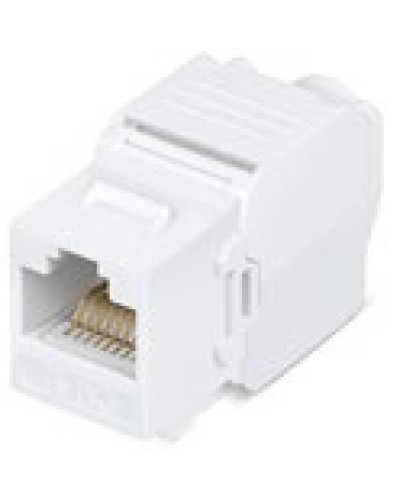Вставка Keystone Jack RJ-45(8P8C), категория 6, 110 IDC, угол заделки 180 градусов, без инструмента (Toolless), белая в Уссурийске Модули Keystone Pintop.ru