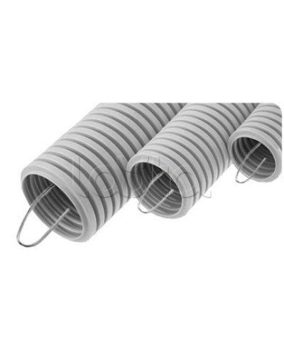 NR110 Усиленная двустен. труба ПНД гибкая, тип 750, SN16, с зондом, D110мм (50м) красный Экопласт (821110) в Уссурийске Труба гофрированная Pintop.ru