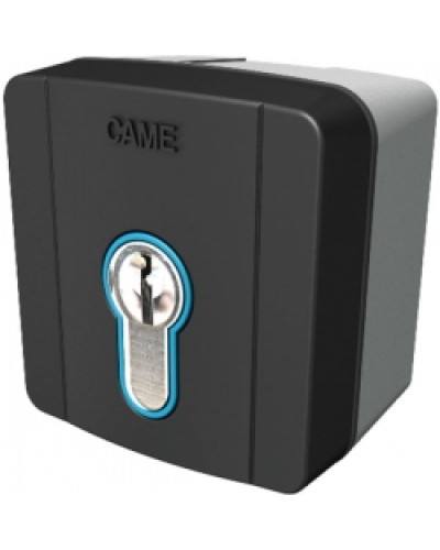 Ключ-выключатель накладной с цилиндром замка DIN и синей подсветкой Came 806SL-0050 в Уссурийске Запчасти для шлагбаумов и автоматики Pintop.ru