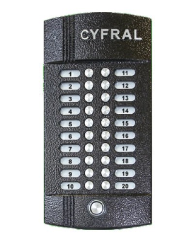 Блок вызова аудиодомофона на 20 абонентов Цифрал M-20M/T в Уссурийске Блоки вызова многоабонентные Pintop.ru