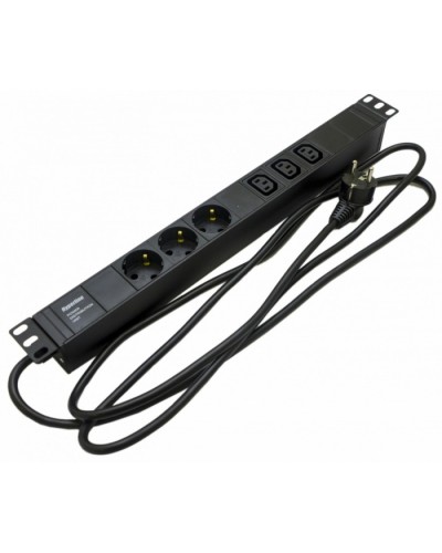 Блок розеток Hyperline SHE19-3SH-3IEC-2.5EU в Уссурийске Блоки розеток Pintop.ru