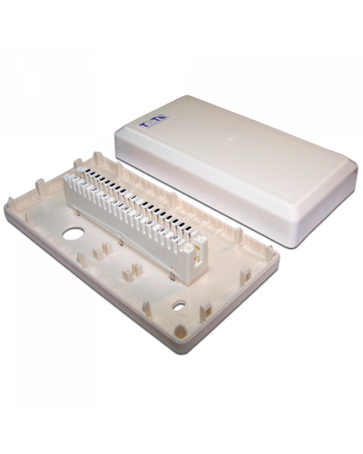 Настенная коробка с установленными плинтами, 1 размыкаемый плинт, 10 пар, пластик TWT (TWT-DB10-1P-DIS) в Уссурийске Кросс оптический Pintop.ru