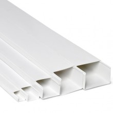 Кабель-канал 20x10x2000, двойной замок, белый (ПожТехКабель)