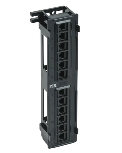 ITK Настенная патч-панель кат.5Е UTP, 12 портов (IDC Dual) (PP12-C5EU-D05) в Уссурийске Патч панель Pintop.ru
