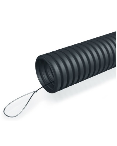 Труба гофр. ПНД 40 мм с зондом ПожТехКабель (15 м) в Уссурийске Труба гофрированная Pintop.ru