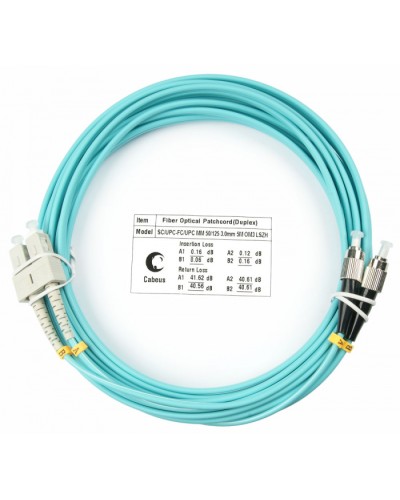 Шнур оптический duplex SC-FC 50/125 mm OM3 5м LSZH Cabeus FOP-50-SC-FC-5m в Уссурийске Патч-корды и пигтейлы Pintop.ru