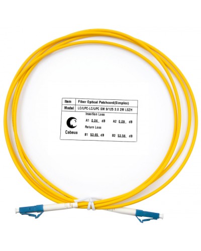 Шнур оптический simplex LC-LC 9/125 SM 2 м LSZH Cabeus FOP(s)-9-LC-LC-2M в Уссурийске Патч-корды оптические Pintop.ru