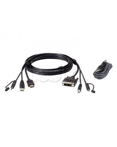 Комплект кабелей USB, HDMI-DVI-D для защищенного KVM-переключателя (1.8м) ATEN 2L-7D02DHX2 в Уссурийске Видеоусилители, Модуляторы, Делители Pintop.ru
