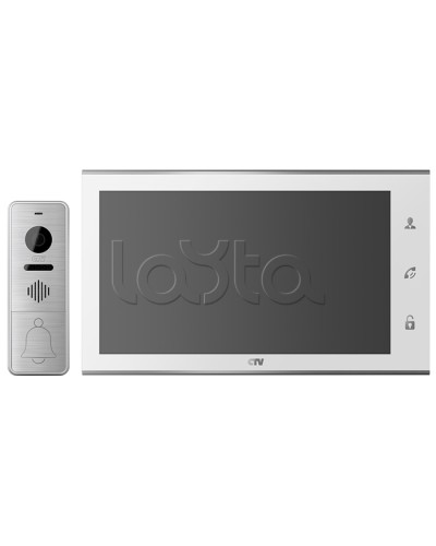 Комплектвидеодомофона CTV-DP4105AHD (белый) в Уссурийске Комплекты домофонов Pintop.ru