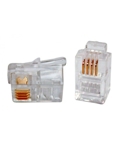 Коннектор телефонный для телефонных трубок Cabeus 4P4C в Уссурийске Коннекторы и разъемы Pintop.ru