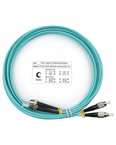 Шнур оптический duplex FC-ST 50/125 mm OM3 3м LSZH Cabeus FOP-50-FC-ST-3m в Уссурийске Патч-корды и пигтейлы Pintop.ru