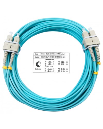 Шнур оптический duplex SC-SC 50/125 mm OM3 20м LSZH Cabeus FOP-50-SC-SC-20m в Уссурийске Патч-корды и пигтейлы Pintop.ru