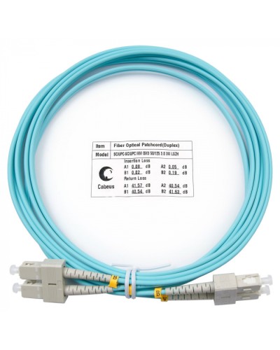 Шнур оптический duplex SC-SC 50/125 mm OM3 3м LSZH Cabeus FOP-50-SC-SC-3m в Уссурийске Патч-корды и пигтейлы Pintop.ru