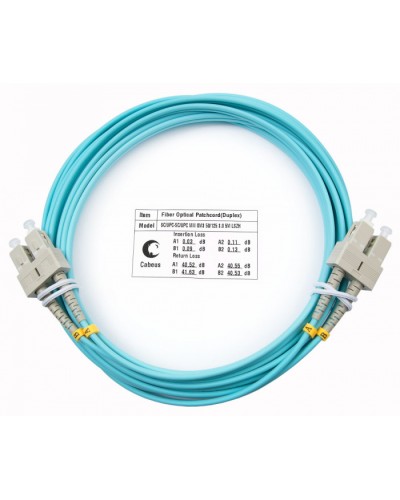 Шнур оптический duplex SC-SC 50/125 mm OM3 7м LSZH Cabeus FOP-50-SC-SC-7m в Уссурийске Патч-корды и пигтейлы Pintop.ru