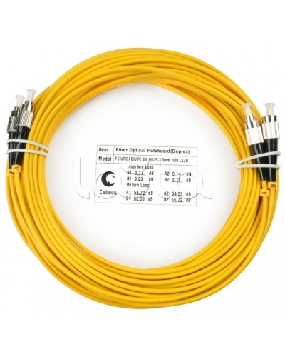 Шнур оптический duplex FC-FC 9/125 sm 25м LSZH Cabeus FOP(d)-9-FC-FC-25m в Уссурийске Патч-корды оптические Pintop.ru