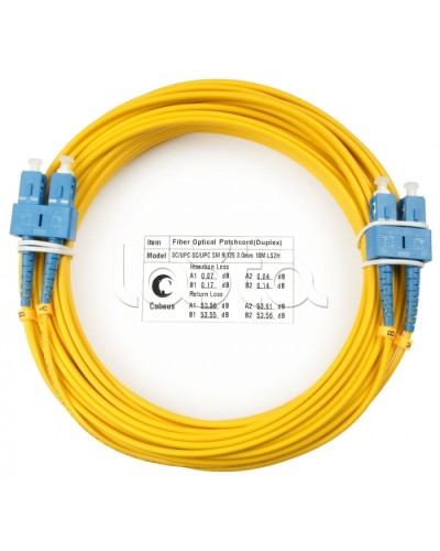 Шнур оптический duplex SC-SC 9/125 sm 20м LSZH Cabeus FOP(d)-9-SC-SC-20m в Уссурийске Патч-корды оптические Pintop.ru