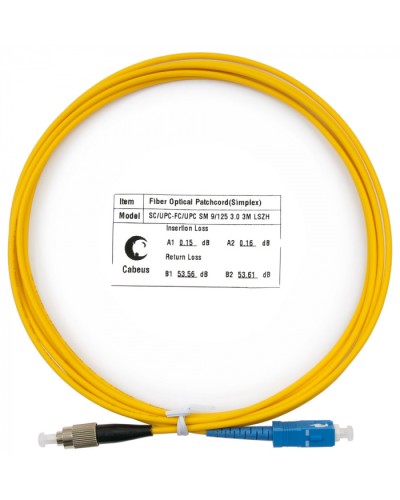 Шнур оптический simplex SC-FC 9/125 sm 3м LSZH Cabeus FOP(s)-9-SC-FC-3m в Уссурийске Патч-корды оптические Pintop.ru