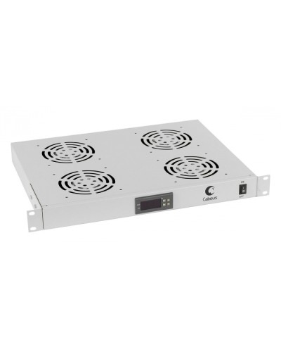 Панель вентиляционная с 4 вентиляторами с цифровым термодатчиком Cabeus JG03t в Уссурийске Вентиляторные модули Pintop.ru