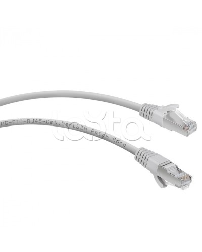 Патч-корд FTP, категория 5е, 1 м, LSZH, экранированный, серый Cabeus PC-FTP-RJ45-Cat.5e-1m-LSZH в Уссурийске Патчкорды (медные) Pintop.ru