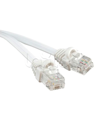 Патч-корд 6p4c телефонный, 1 м, белый Cabeus PC-TEL-RJ12-1m в Уссурийске Патчкорды (медные) Pintop.ru