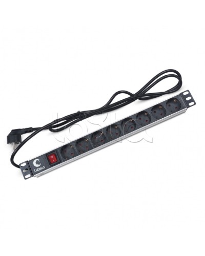 Блок на 8 розеток EU горизонтальный для 19 шкафов Cabeus (PDU-8P-2EU) в Уссурийске Блоки розеток Pintop.ru