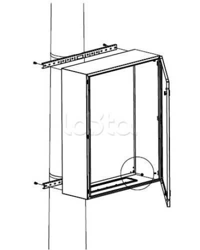 Комплект крепления шкафов CE/RAM box к столбу DKC R5FB600 в Уссурийске Полки для шкафов и стоек Pintop.ru