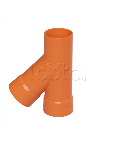 Тройник для двустенных труб одного диаметра ф110мм, 45°, полипропилен DKC 019110 в Уссурийске Повороты, муфты, тройники Pintop.ru