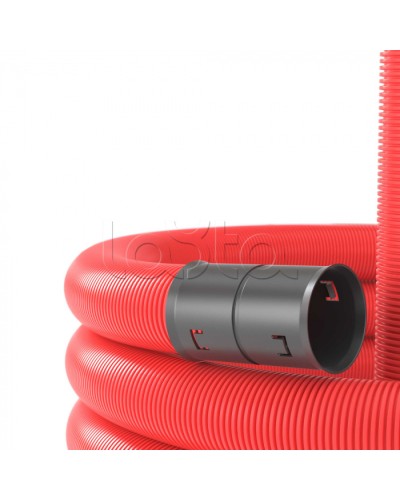 Двустенная труба ПНД D90мм без протяжки (50м уп) красная DKC (120990) в Уссурийске Труба гофрированная Pintop.ru