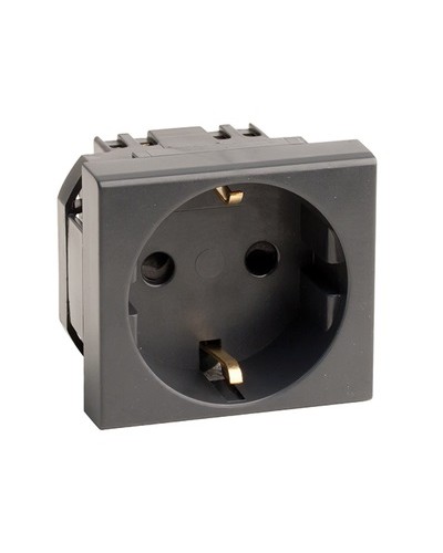 Розетка силовая 2Р+Е, со шторками, «Viva», 2 мод., цвет черный DKC (45205) в Уссурийске Аксессуары для кабель-канала Pintop.ru