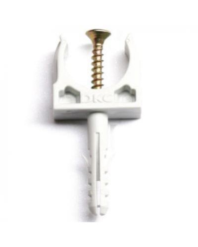 Держатель с защелкой и дюбелем, д.25 мм DKC 51325R5 в Уссурийске Держатели, клипсы, скобы Pintop.ru