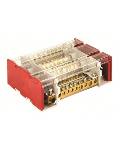 Блок распределительный на DIN рейку c выносной клеммой 4р 160А, 7х7мм 1х8мм 1х9мм 1х12мм DKC BD3160104 в Уссурийске Аксессуары для стоек и шкафов Pintop.ru