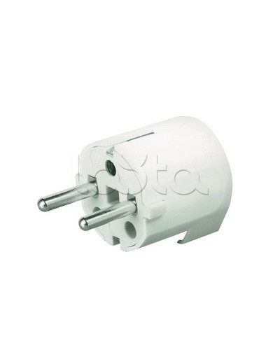 Вилка кабельная, бытовая с центральным вводом кабеля. Белая. IP20 16А 2P+E 230В DKC DIS1302063 в Уссурийске Аксессуары для стоек и шкафов Pintop.ru