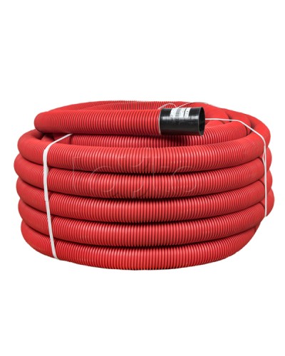 Труба гофр. двустенная ПНД/ПНД гибкая с протяжкой d90 мм (50 м) красная EKF-Plast (tg2st-90-50m) в Уссурийске Труба гофрированная Pintop.ru