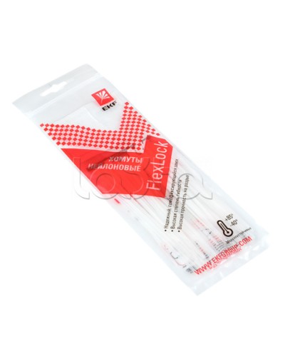 Хомут P6.6 стандартный (б), 2.5x150 (100шт) FlexLock PROxima EKF (plc-fl-ctsw-2.5x150) в Уссурийске Стяжки-хомуты Pintop.ru